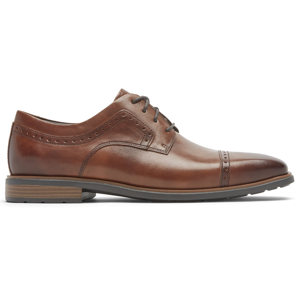 Rockport Oxfords For Mens Brown - Farrow Cap Toe - UE7093215